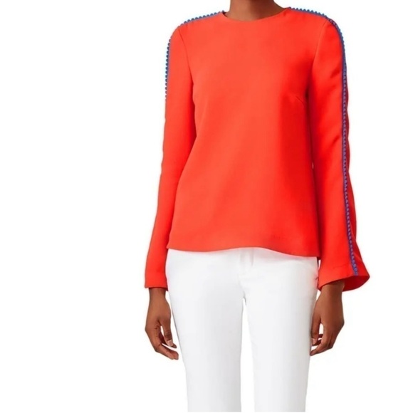 GALVAN London pom Sleeve Misti Blouse - Picture 2 of 13